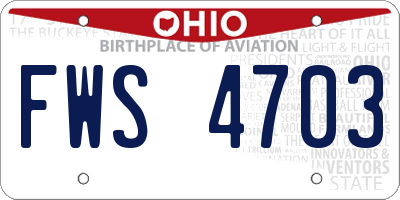 OH license plate FWS4703