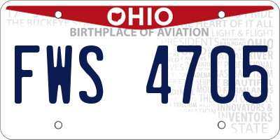 OH license plate FWS4705