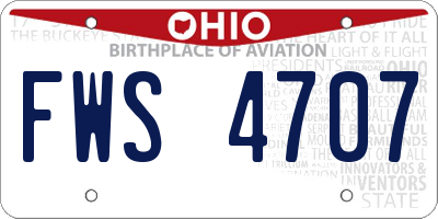 OH license plate FWS4707