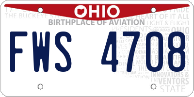 OH license plate FWS4708