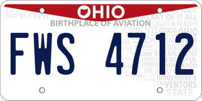 OH license plate FWS4712