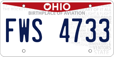 OH license plate FWS4733