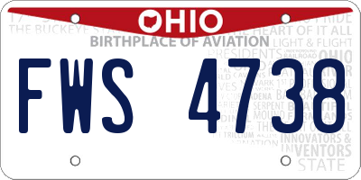 OH license plate FWS4738