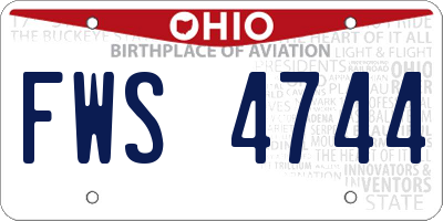 OH license plate FWS4744