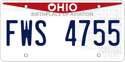 OH license plate FWS4755