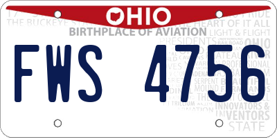 OH license plate FWS4756