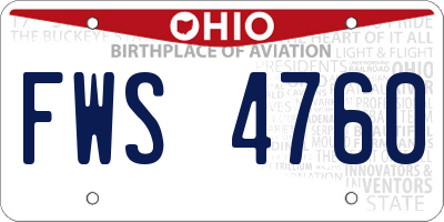 OH license plate FWS4760
