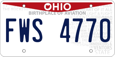 OH license plate FWS4770