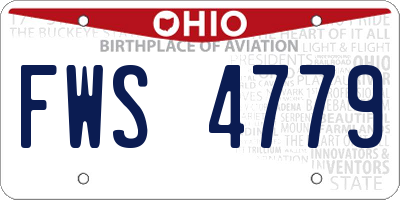 OH license plate FWS4779