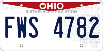 OH license plate FWS4782