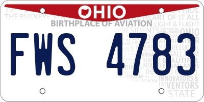 OH license plate FWS4783