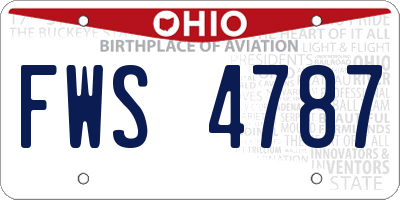 OH license plate FWS4787