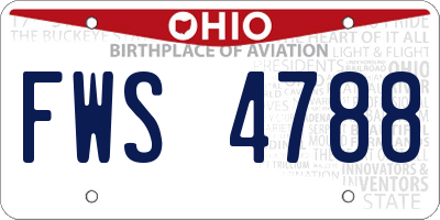 OH license plate FWS4788
