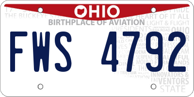 OH license plate FWS4792