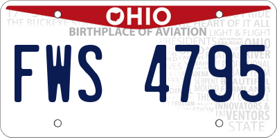 OH license plate FWS4795