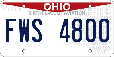 OH license plate FWS4800