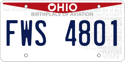 OH license plate FWS4801