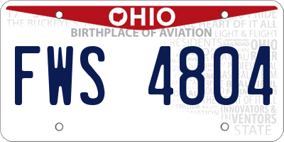 OH license plate FWS4804