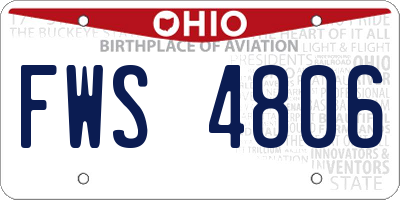 OH license plate FWS4806