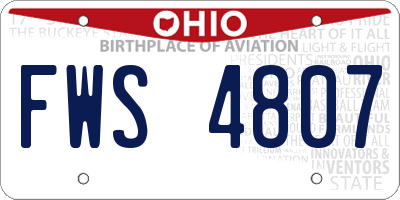 OH license plate FWS4807