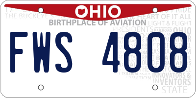 OH license plate FWS4808