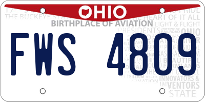 OH license plate FWS4809