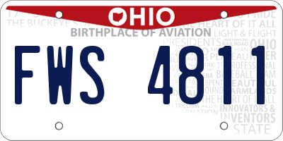 OH license plate FWS4811