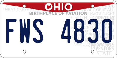 OH license plate FWS4830