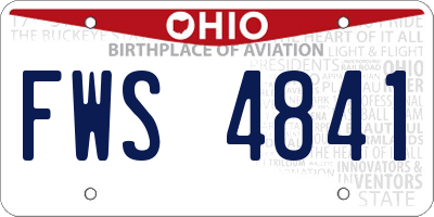 OH license plate FWS4841