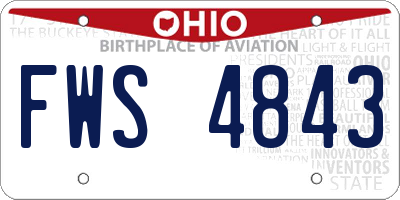 OH license plate FWS4843