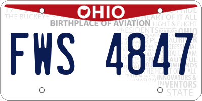 OH license plate FWS4847