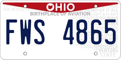 OH license plate FWS4865
