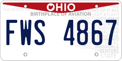 OH license plate FWS4867
