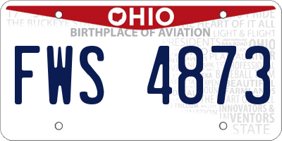 OH license plate FWS4873
