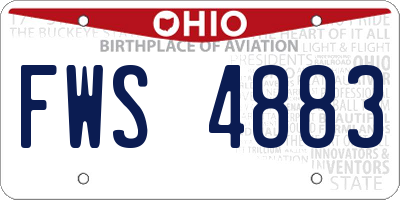OH license plate FWS4883