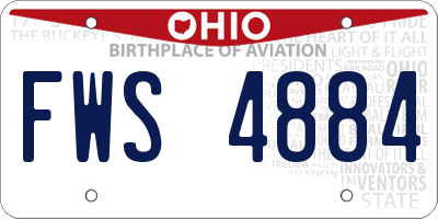 OH license plate FWS4884