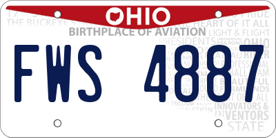 OH license plate FWS4887