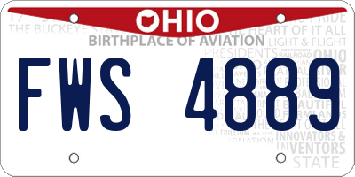 OH license plate FWS4889