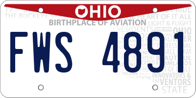 OH license plate FWS4891