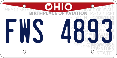 OH license plate FWS4893