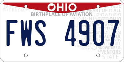 OH license plate FWS4907