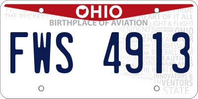 OH license plate FWS4913