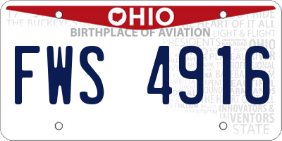 OH license plate FWS4916