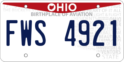 OH license plate FWS4921