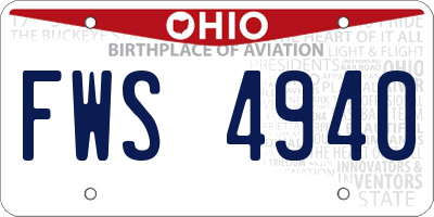OH license plate FWS4940