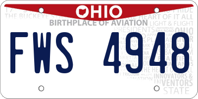 OH license plate FWS4948