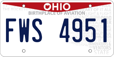 OH license plate FWS4951