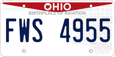 OH license plate FWS4955