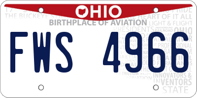 OH license plate FWS4966