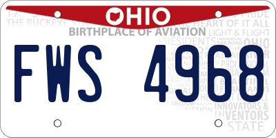 OH license plate FWS4968